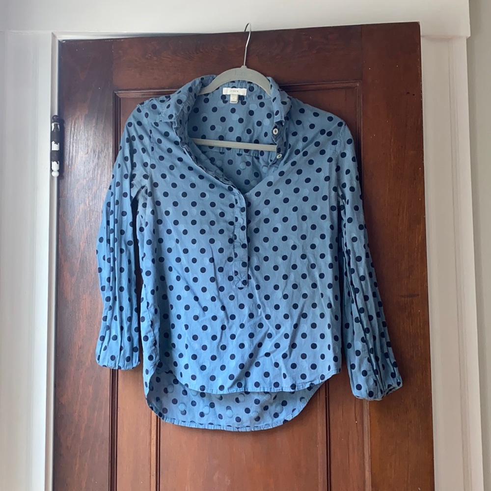 J. Crew size 2 blue with navy polka dots too